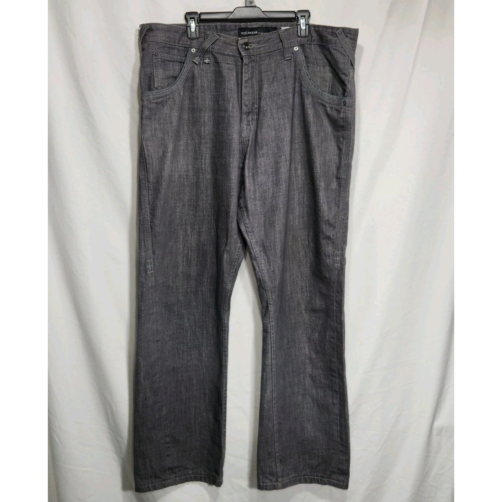Rocawear Mens Regular Fit Size 40 Gray Straight Leg Denim Baggy Vintage Y2k